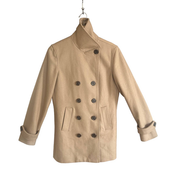 GAP Wool Blend Classic Double Breasted Camel/Tan Peacoat Women’s M - Picture 4 of 9